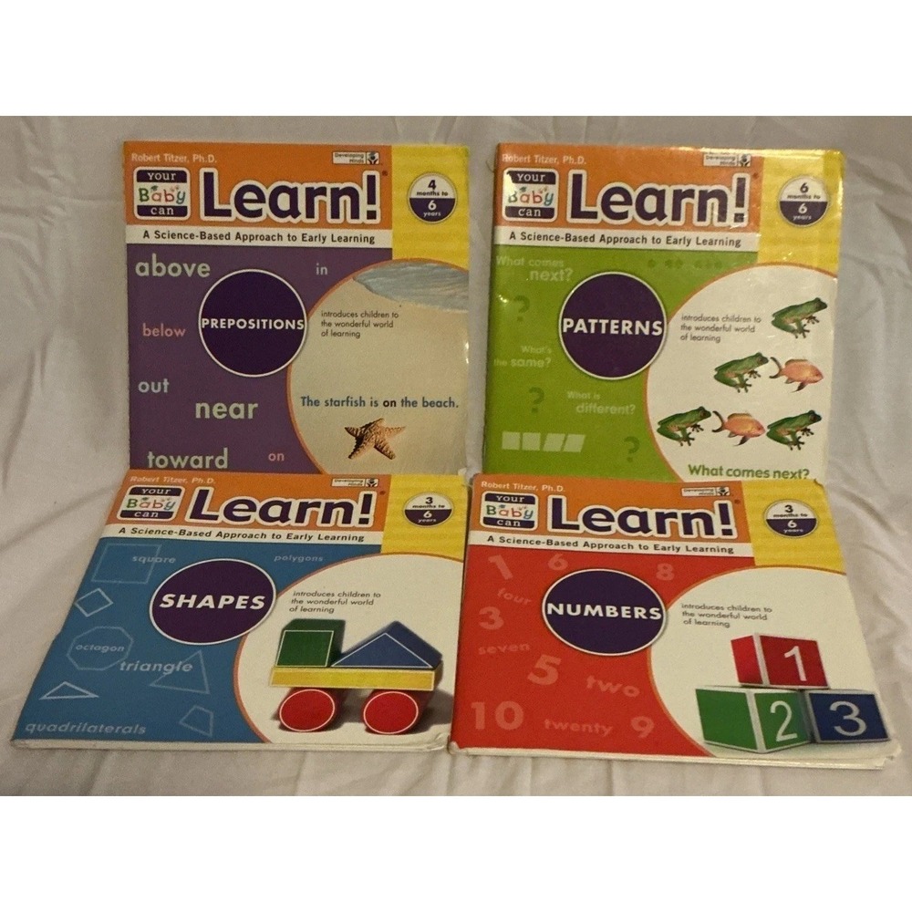 Lot Of 4 Your Baby‎ Can Learn Books! Shapes, Numbers, Patterns, And Prepositions